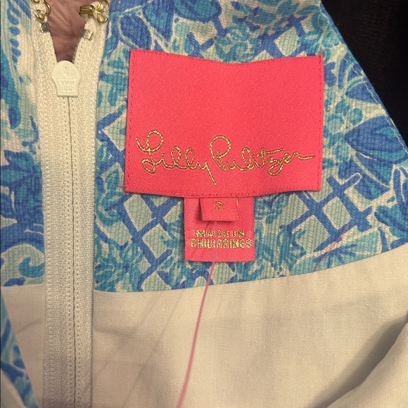 NWT Lilly Pulitzer Pearl Stretch Shift Dress Toile Me About It Size 2 - Picture 7 of 7